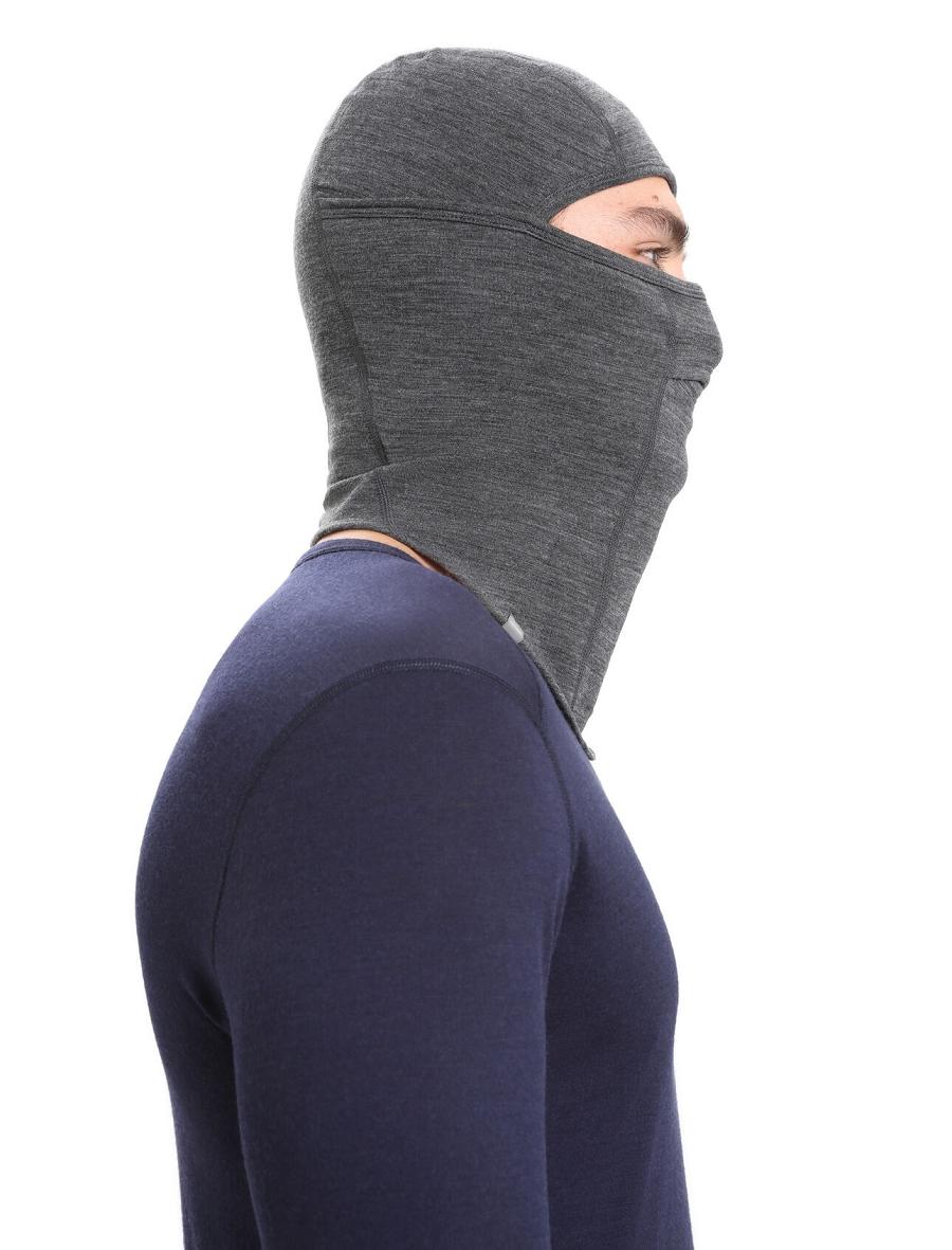 Icebreaker Unisex Merino Apex Balaclava Férfi Fejpánt Fekete Szürke | HU 1081QMAZ